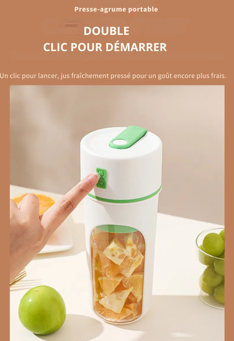 Mixeur Portable USB – Blender & Presse-Agrumes Sans Fil