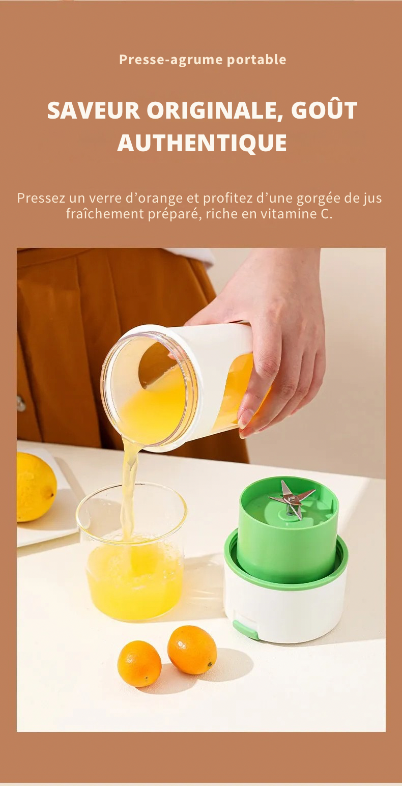 Mixeur Portable USB – Blender & Presse-Agrumes Sans Fil